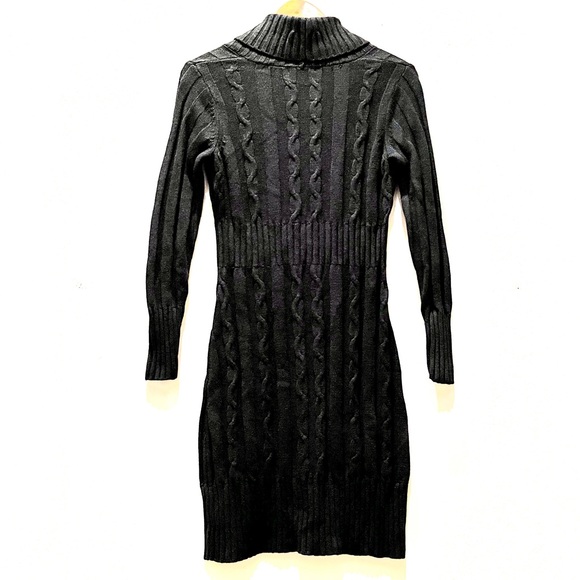 Alfani Womens Sweater Dress Silk Angora Blend Chunky Cable Knit Black Small - Picture 11 of 11